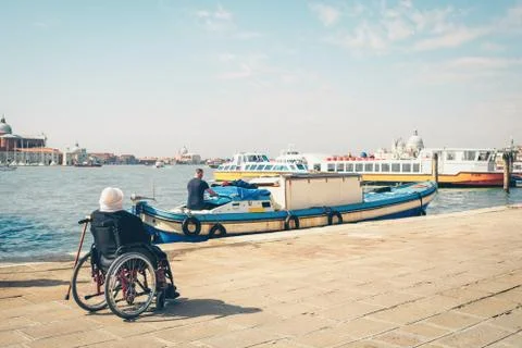 Background with disabled person. Stock Photos