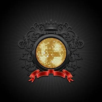 Background with disco ball Stock Illustration