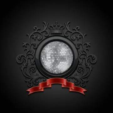 Background with disco ball Stock Illustration