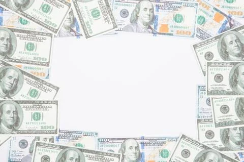 Background dollar banknote from top view with space for copy. Stock Photos