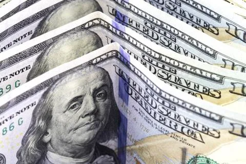 Background of dollar bills, money from usa Stock Photos