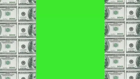A background of dollars against a green screen. 4K Video stock 347119462