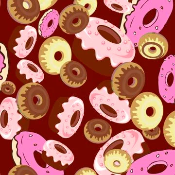 Background with donuts Stock Illustration