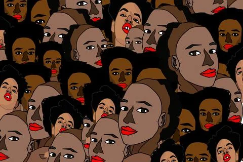 Background doodle people Stock-Illustration