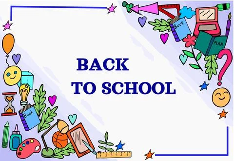 Background with doodles for a poster on September 1 Stock Illustration