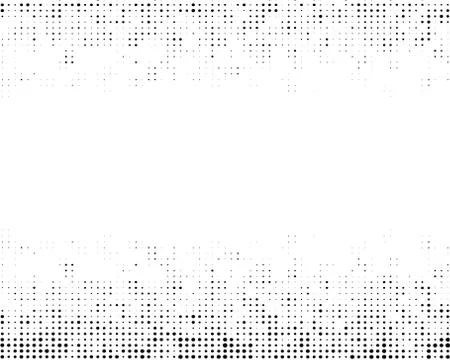 Background with dotted pattern top and bottom.White backdrop with black dots Stock Illustration