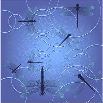 Background dragonflies Stock Illustration