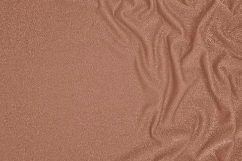 Background of draped mocha mousse brown fabric with lurex thread Stock Photos
