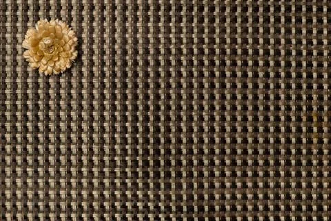 Background with dried flower. Flat lay, top view. Space for text. Stock Photos