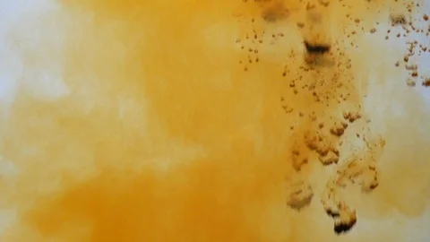 Background dropping coffee powder into the water splashing beautifully Stock Footage 100380225