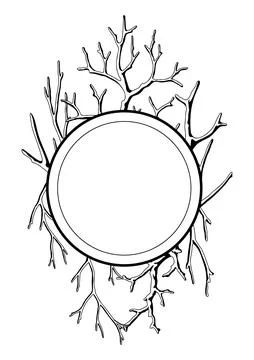 Background with dry bare branches. Decorative natural twigs. Stock Illustration