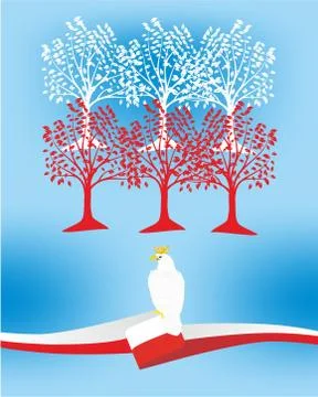 Background with eagle and flag Stock Illustration