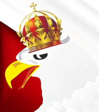 Background with eagle and Polish flag Stock Illustration