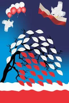 Background with eagles, Stock Illustration