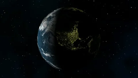 Background with Earth Rotation, Centered on Screen Stock Footage 269646504
