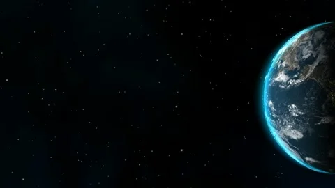 Background with Earth Rotation, Right Side of Screen Stock Footage 269646524