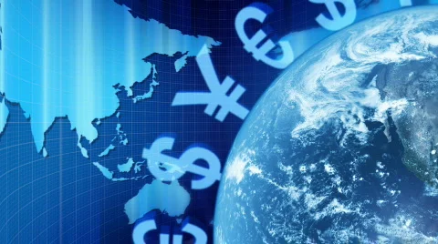 Background with the earth, world map and money. Stock-Footage 562127