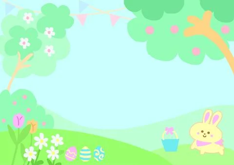 Background for Easter Day cartoon style. Stock Illustration