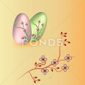 Background with easter eggs Stock Illustration