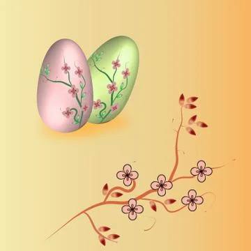 Background with easter eggs Illustrazione stock