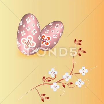 Background with easter eggs Stock Illustration