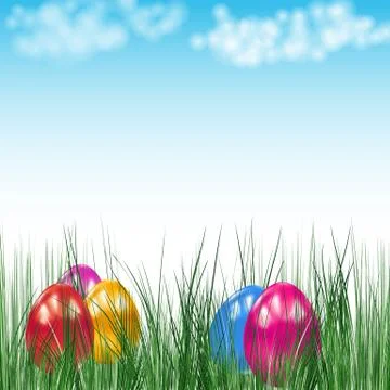 Background with easter eggs. vector image. Stock Illustration