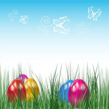 Background with easter eggs. vector image. Stock Illustration