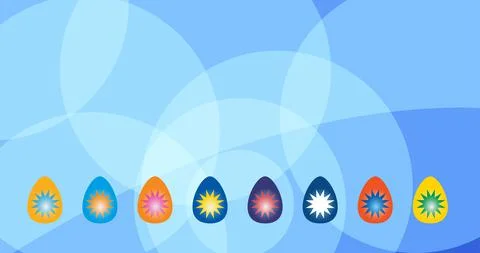 Background for Easter greening card with colorful eggs. Stock Illustration
