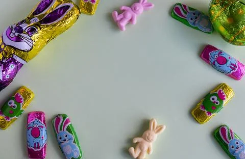 Background easter sweets copy space Stock Photos