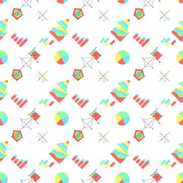 Background for economic. Charts Seamless pattern with colored charts for e... Stock Photos