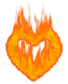 Background effect fire flame form heart isolated Stock Illustration
