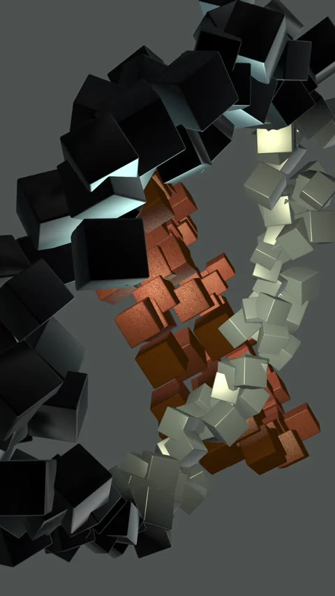 Background effect of many flying cubes in green . Stock Footage 345636957