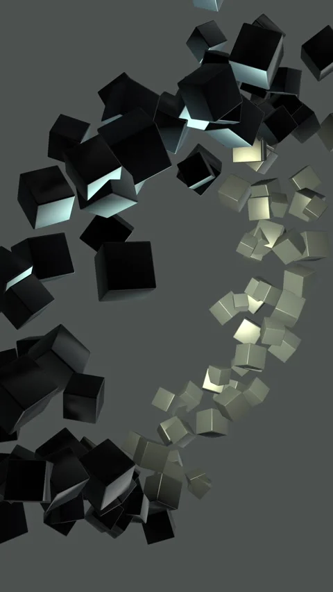 Background effect of many flying cubes in green . Stock Footage 345637529