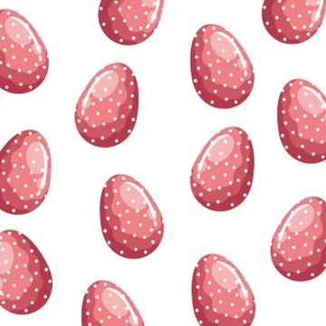Background of eggs easter decorated with dots Stock Illustration