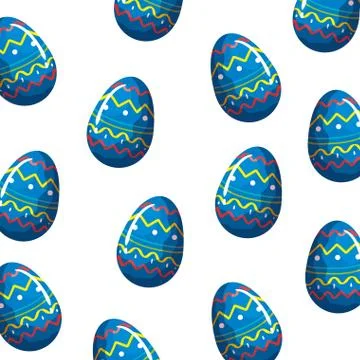 Background of eggs easter decorated with gemetric lines Stock Illustration