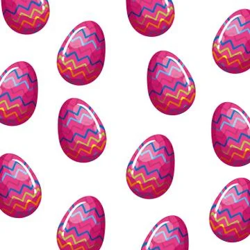 Background of eggs easter decorated with gemetric lines Stock Illustration
