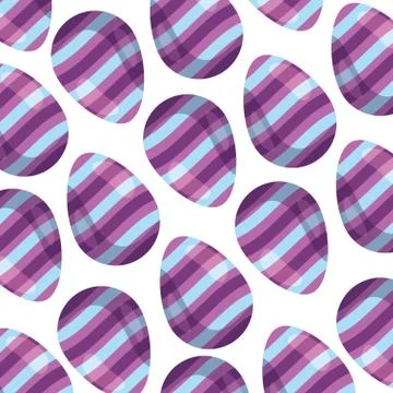 Background of eggs easter decorated with stripes Stock Illustration