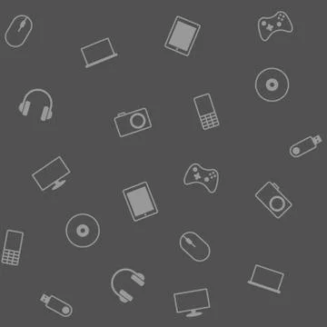 Background With Electronic Devices Stock Illustration