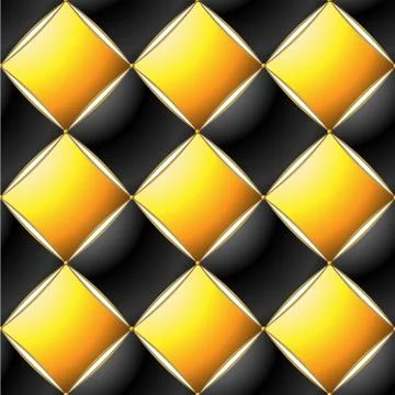 Background of Elegant Quilted Pattern Vip Black, Yellow and Gold line Stock Illustration