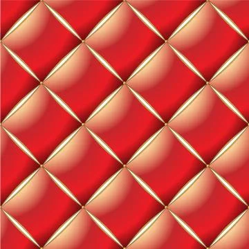 Background of Elegant Quilted Pattern Vip Red, White and Gold line Illustrazione stock