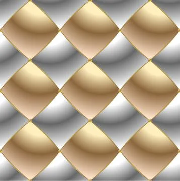 Background of Elegant Quilted Pattern Vip White and Gold Stock Illustration