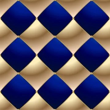 Background of Elegant Quilted Pattern Vip Blue and Gold Stock Illustration