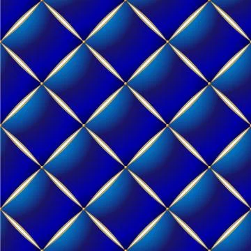 Background of Elegant Quilted Pattern Vip Blue and Gold line Stock Illustration