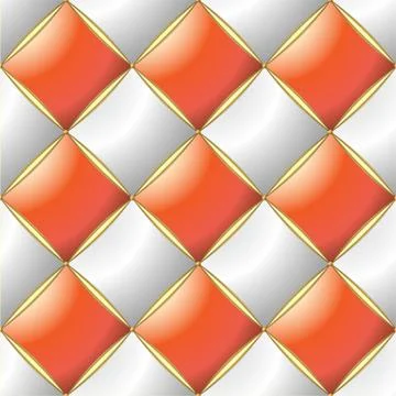 Background of Elegant Quilted Pattern Vip Orange Pastel, White and Gold line Stock Illustration