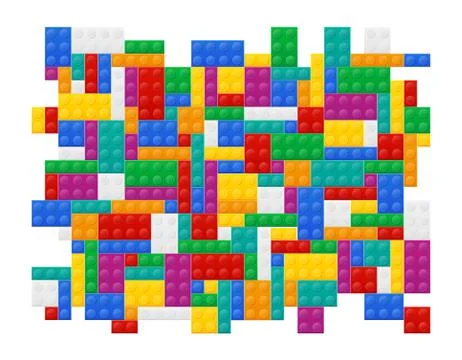 Background of elements the plastic constructor top view vector illustration Stock Illustration
