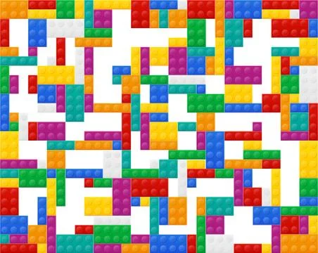 Background of elements the plastic constructor top view vector illustration 스톡 일러스트