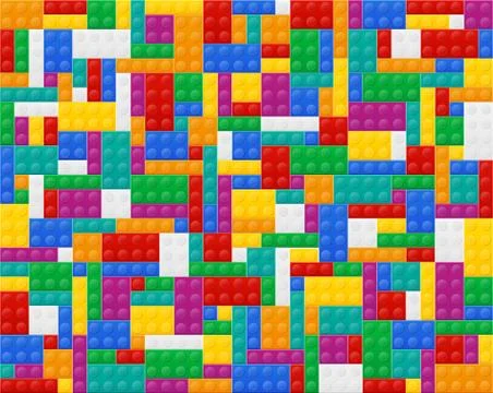 Background of elements the plastic constructor top view vector illustration Illustrazione stock