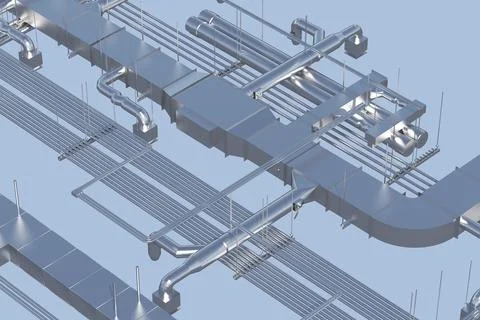 Background with elements of the ventilation system Stockillustratie