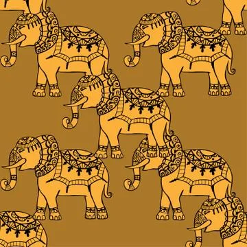 Background with elephants イラスト素材