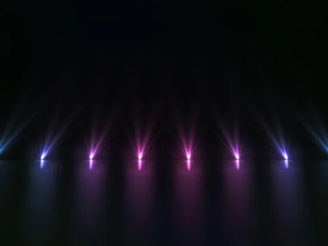 Background of empty dark podium with pink and purple lights Stock Illustration